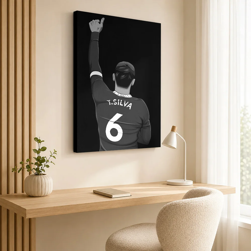 Martin Zubimendi Soccer Tribute Framed Canvas Poster Modern Style Wall Art With Personalized Photo For Home Gym Ideal Coach Gift