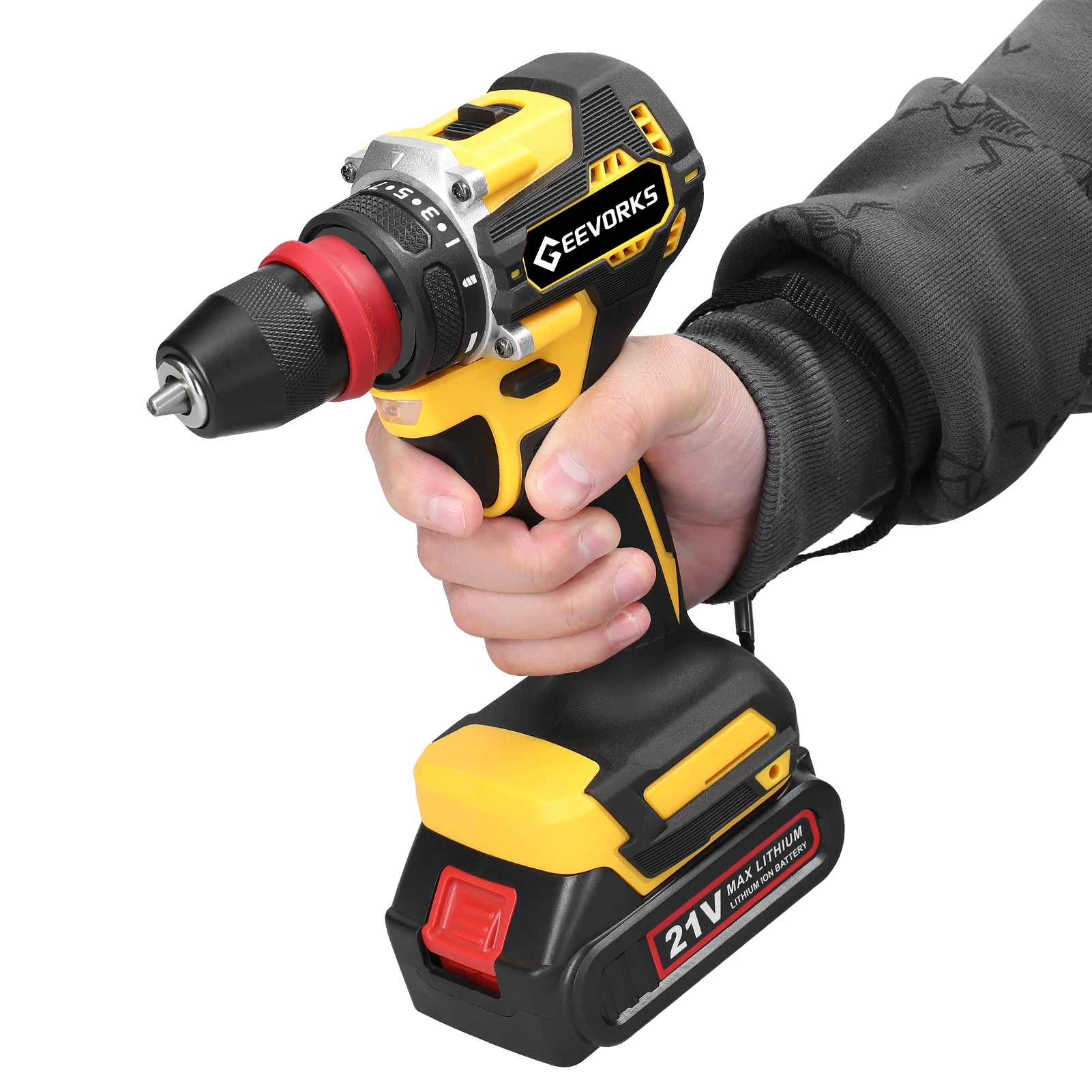 21V 2in1 Lithium Drill Electric Screwdriver Multi-function Power Tool High Torque Brushless Motor Practical Screw Driver