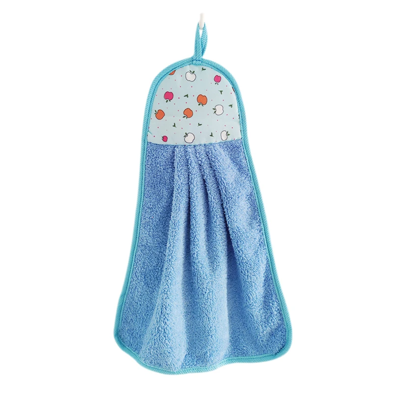 1 Piece of Cute Fruit-Printed Hanging Hand Towel, Made of Thick Coral Fleece Fabric That Is Soft, Absorbent, and Does Not Shed Lint, Comes with a Hanging Rope for Easy Hanging, Suitable for Kitchen and Bathroom, Available in Three Fresh Color Combinations, Pleated Design for Stronger Water Absorption, Household Hand Wiping Cloth, Easy to Clean and Quick-Drying, Stylish and Practical Small Towel for Home Use