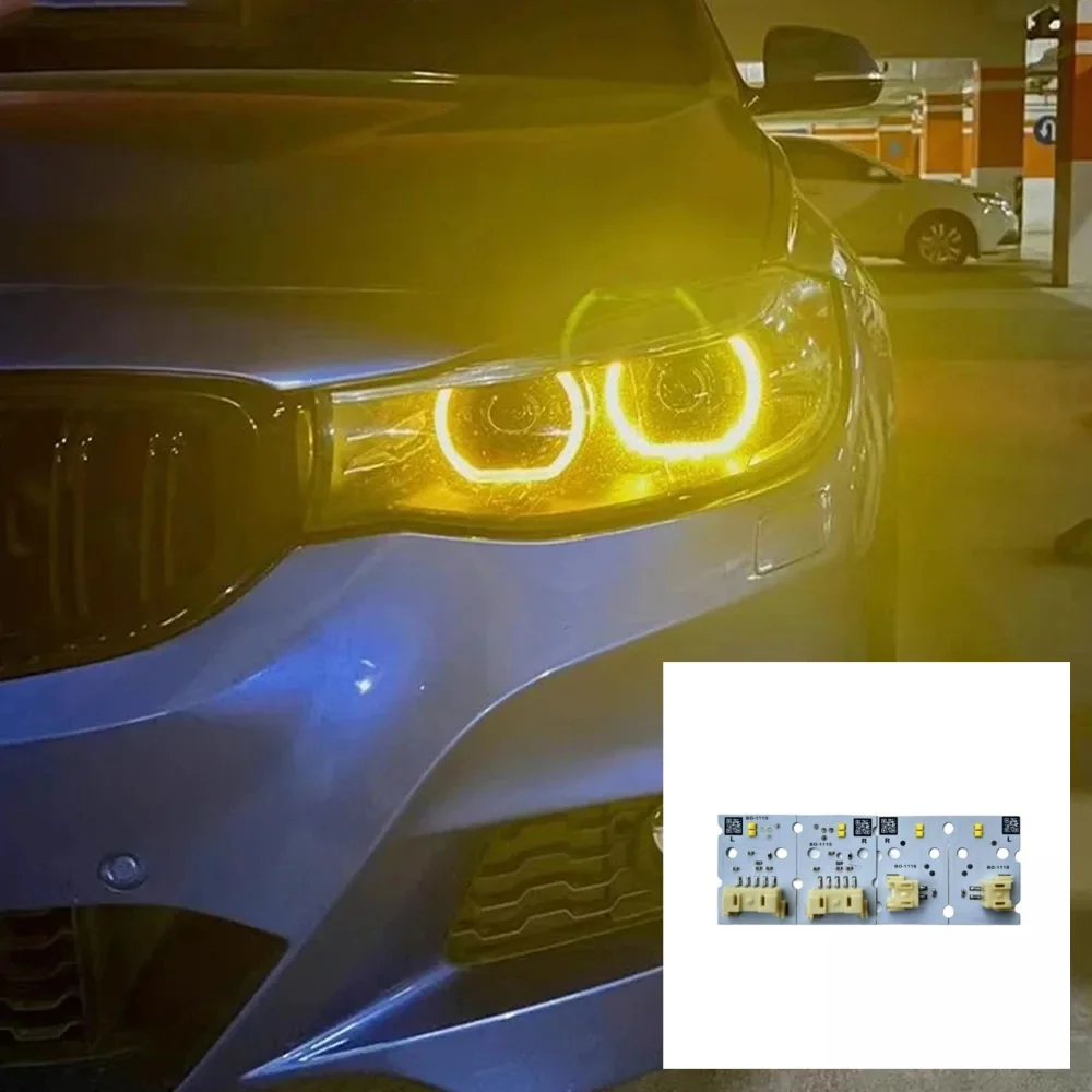 Yellow Angel Eyes DRL Boards For BMW 3-series F34 GT 2017-2022 Non-adaptive LED Headlight Daytime Running Lights CSL Yellow Blue