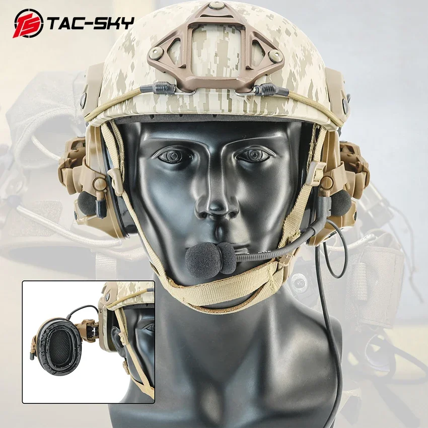 TAC-SKY Supporto per cuffie tattico Adattatore per casco ARC Rail per cuffie da tiro elettroniche serie COMTA Cuffie antirumore