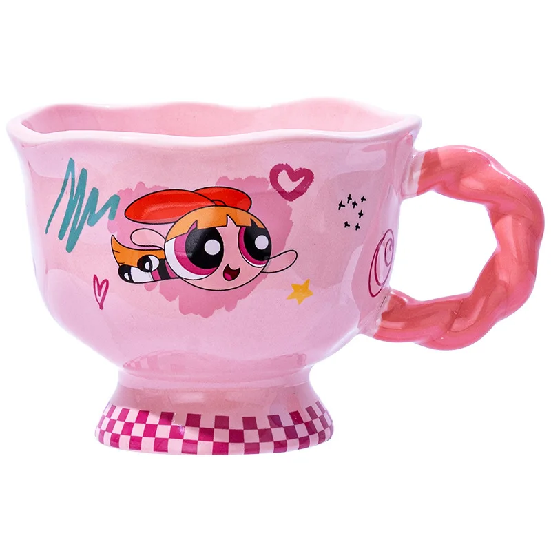 Buttercup Bubbles Blossom The Powerpuff Girls Cute Cartoon Mug Kawaii Ceramic Coffee Cup Lovely Periphery Adorkable Home Decor