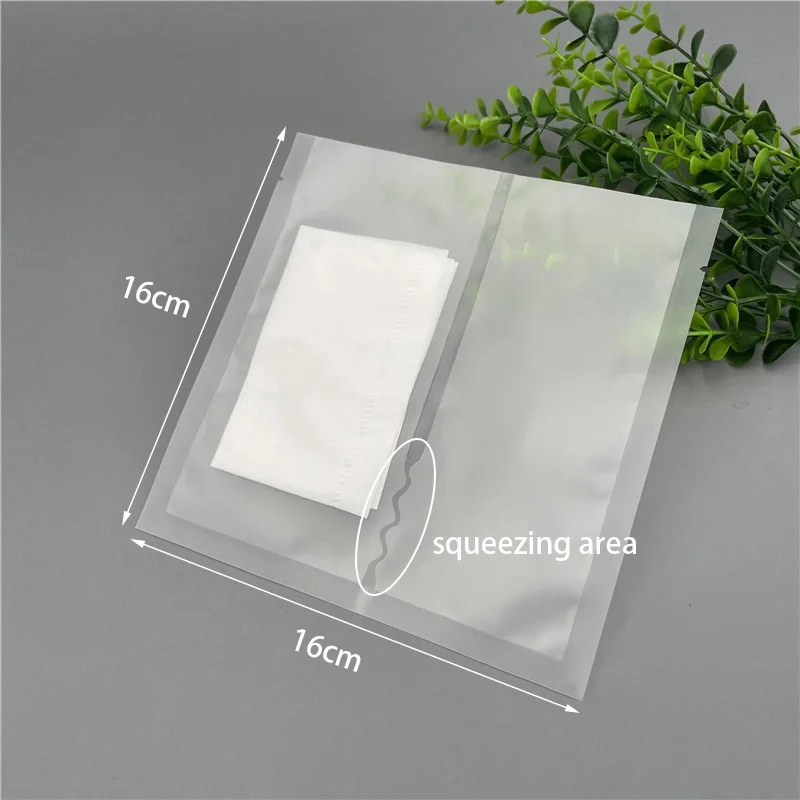50pcs Mask Packaging Bag Frosted Transparent Squeezing Two-in-one Dry Wet Separation Split Dividing Sealed Pouch