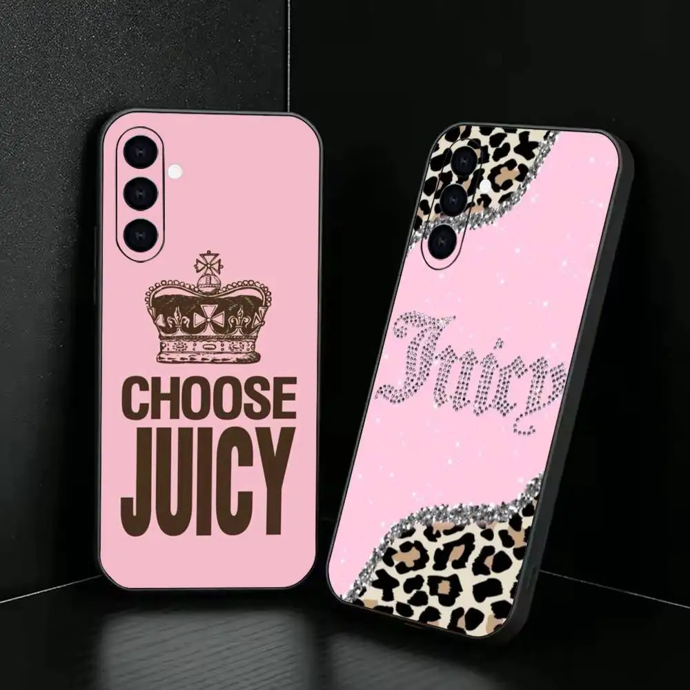 Hot Fashion Juicy C-Couture Phone Case For Samsung Galaxy A73,A72,A71,A70,A53,A52,A51,Others Soft Black Cover