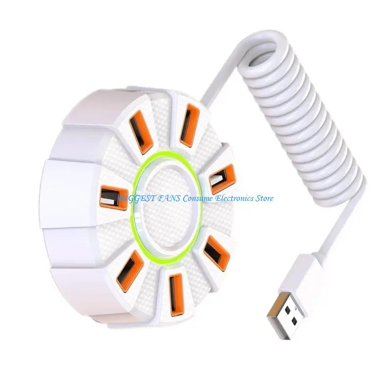 

Desktop USB Hubs 7 Port Expandable Connectivitys Auto Switches RGBs Lighting System