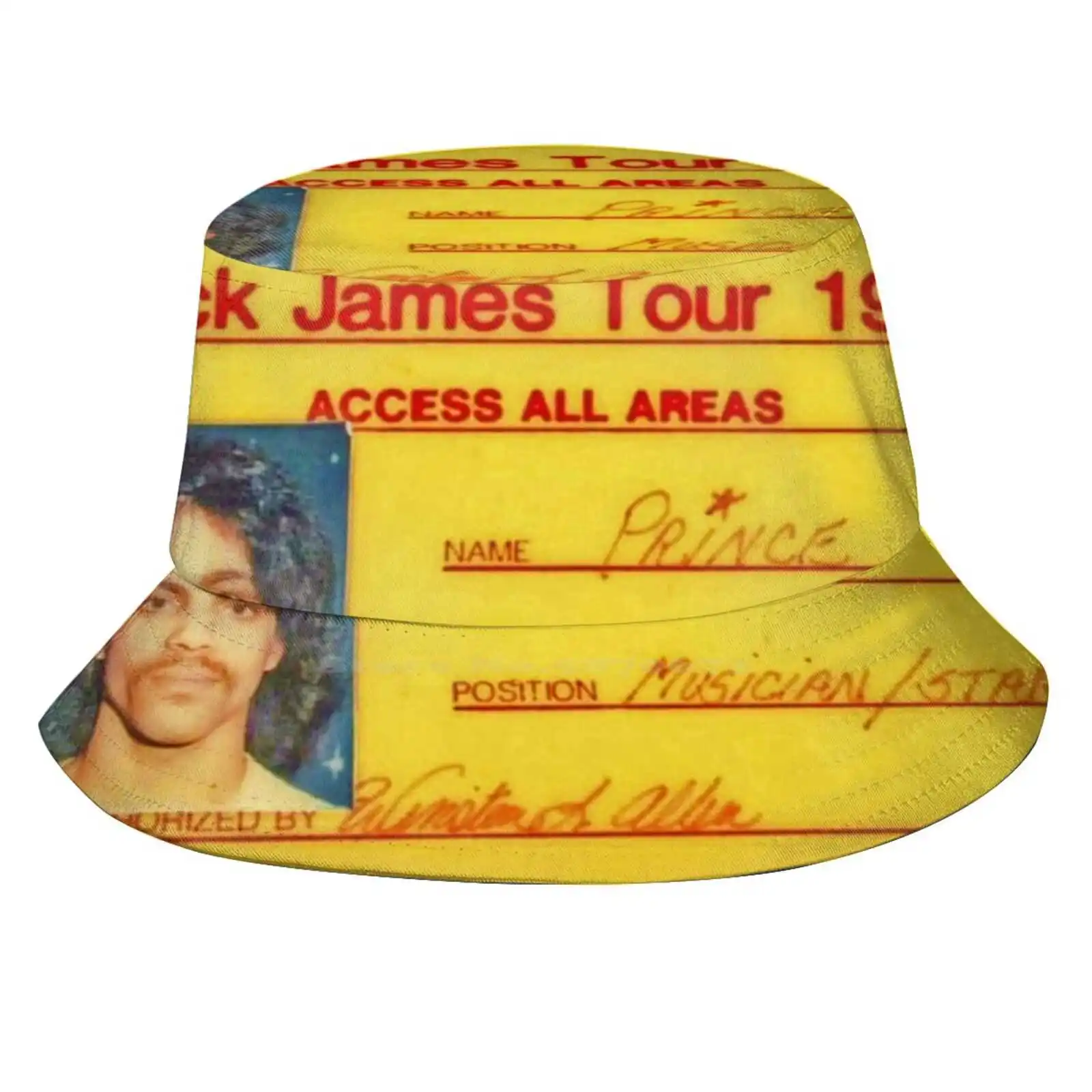 Prince'S Tour Credentials For Rick James' 1980 Fire It Up Tour Sun Cap Fisherman Hat Bucket Hats Prince Credentials Rick James