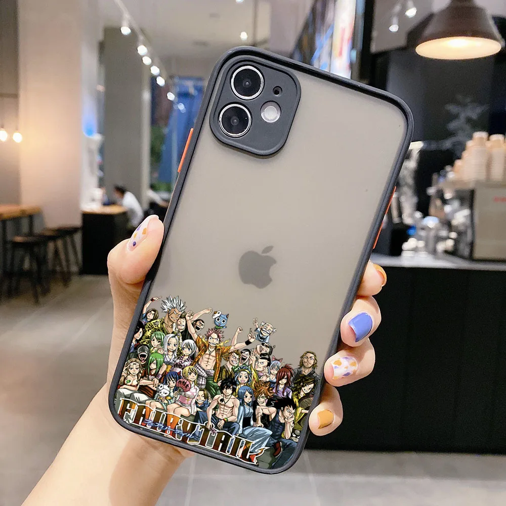 Matte Phone Case for iphone 14 15 Pro XS Max 13 8 7 6S Plus 12 11 XR X SE Fairy Tail mermaid Translucent Case Funda Shell