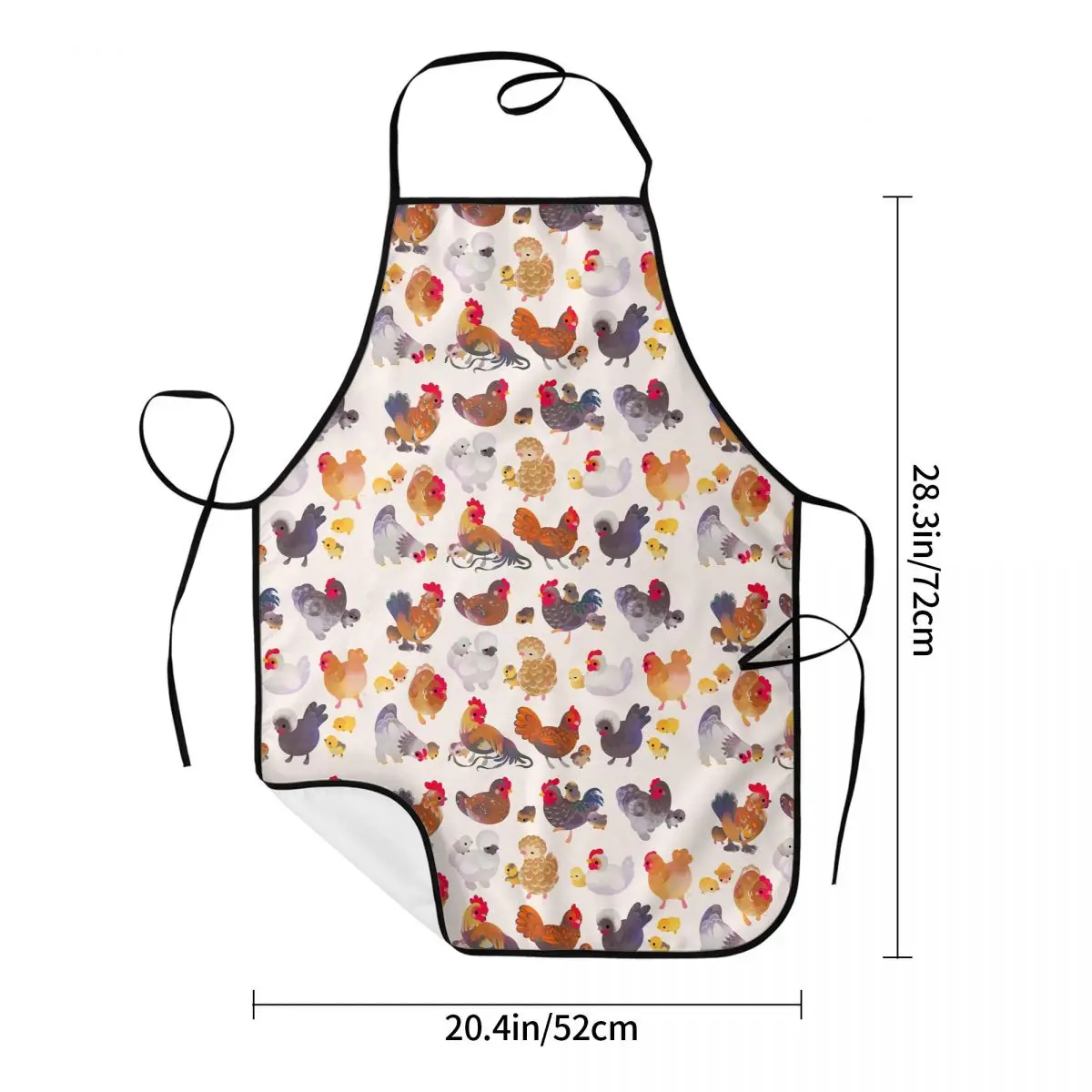Chicken And Chick - Pastel Apron Chef Cooking Tablier Sleeveless Bib Kitchen Cleaning Pinafore for Women Men Gardening