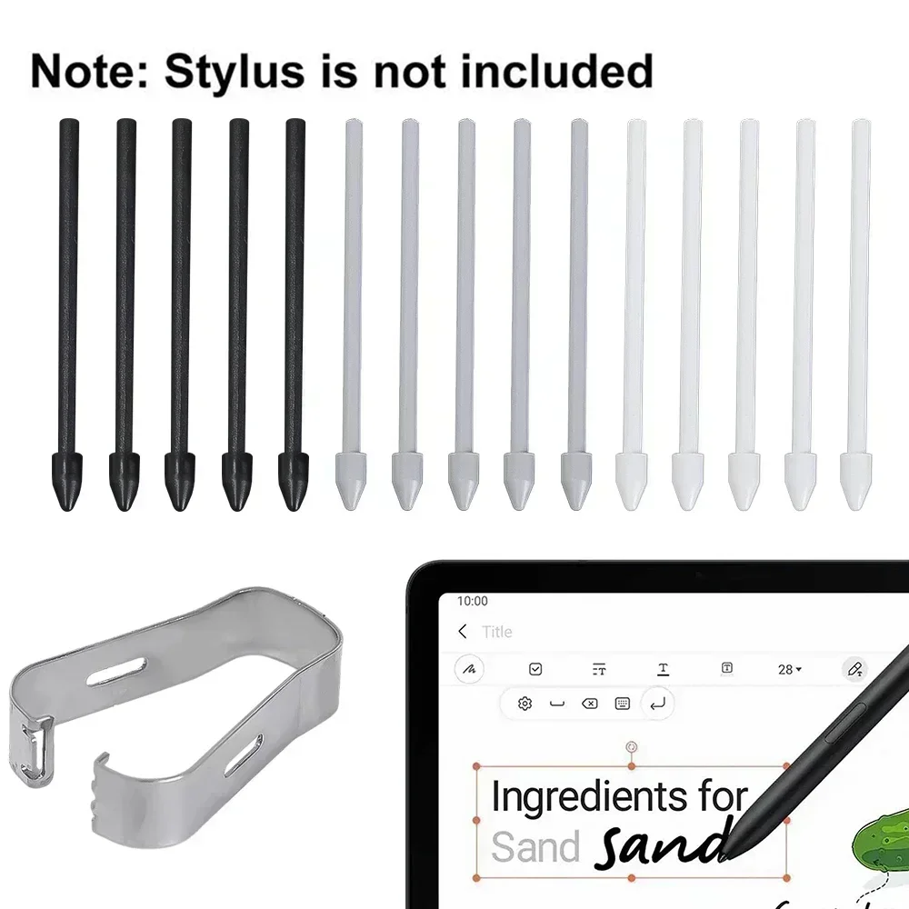 Stylet tactile S stylo conseils pointes de remplacement avec Clip pour Samsung Galaxy S24 S24Ultra Tab S9 S9U S9FE S crayon pointe de rechange en métal