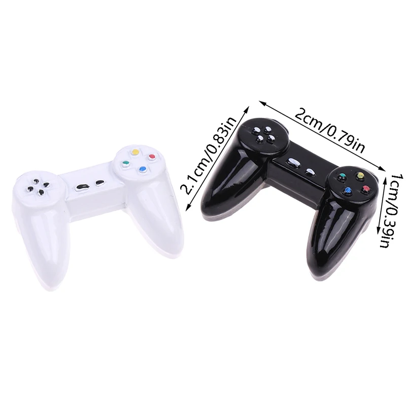Mini juguetes electrónicos de casa de muñecas, controlador de juego inalámbrico de simulación, modelo de Gamepad, accesorios de decoración de muebles, 1:12
