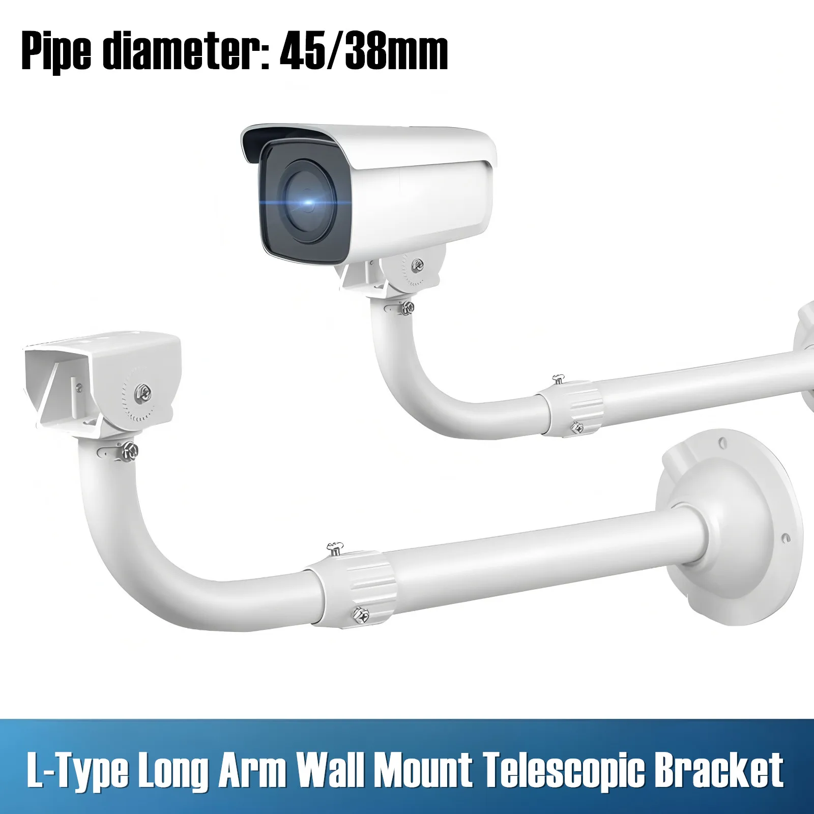 

L-Type Retractable 75-150cm/100-200cm CCTV Camera Wall Mount Long Bracket Thickened Pipe Telescopic Bracket For Bullet IP Camera