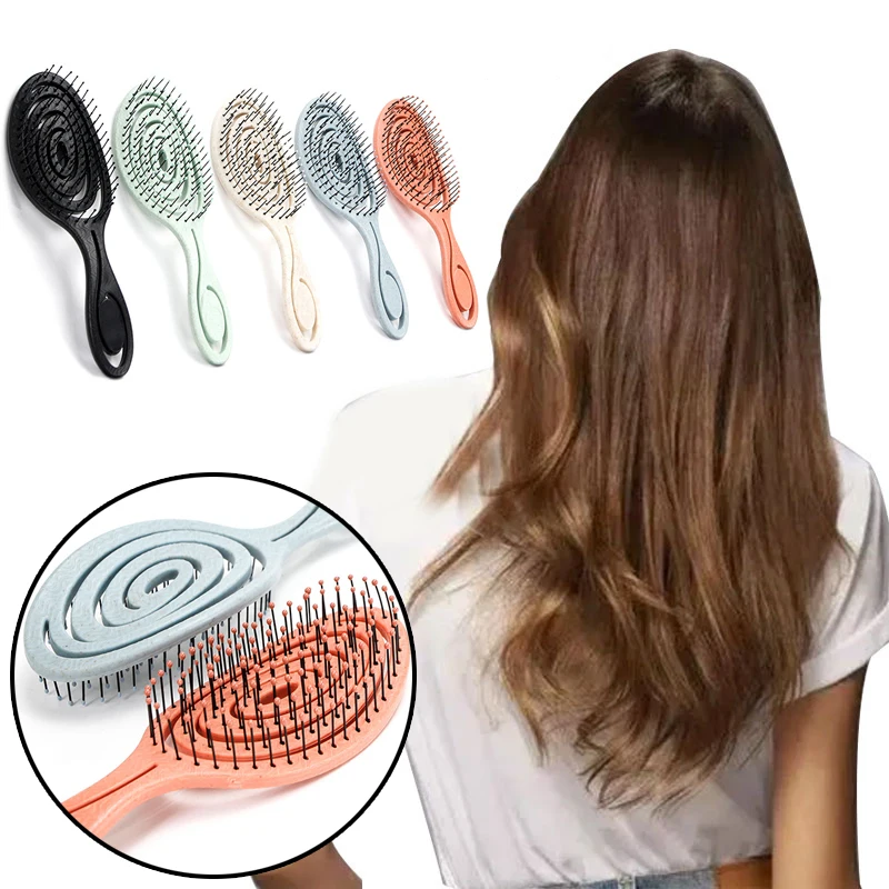 Relaxing Elastic Massage Comb Portable Hair Brush Hollow Hair Combs Scalp Massage Brush Salon Styling Tools Wet Dry Curly Hair