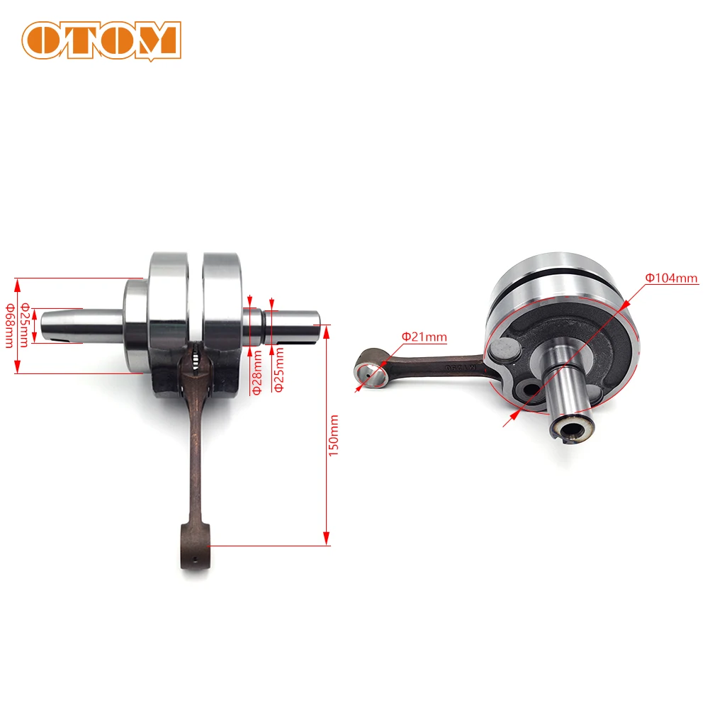 DT230 MT250 Motorcycle Crankshaft Assembly Connecting Rod W/ Bearing For YAMAHA LONCIN KAYO KEWS K16 K18 K20 GPX 2-stroke Engine