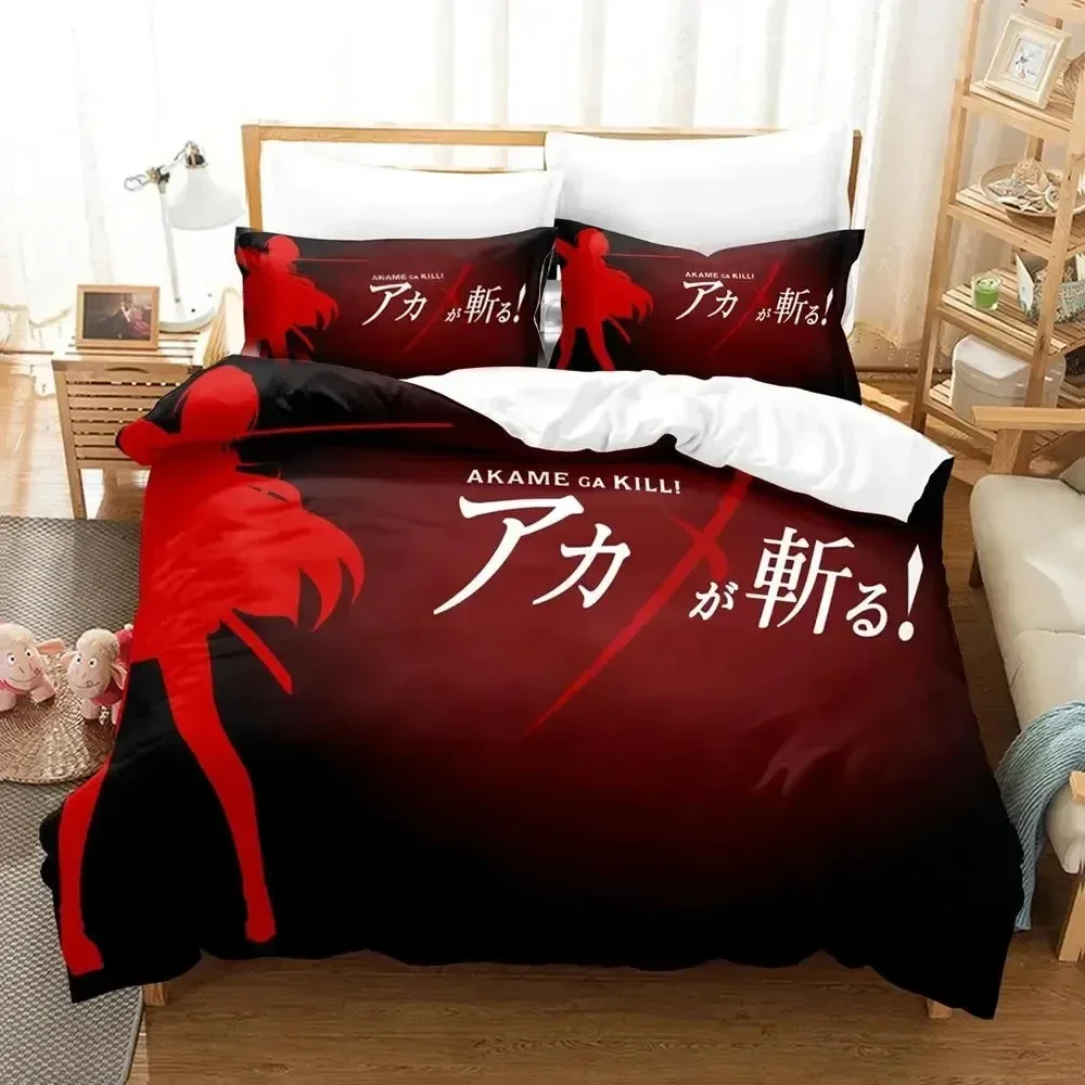 

3D Print Anime Akame Ga KILL Bedding Set Duvet Cover Bed Set Quilt Cover Pillowcase king Queen Size Boys Adult Bedding Set