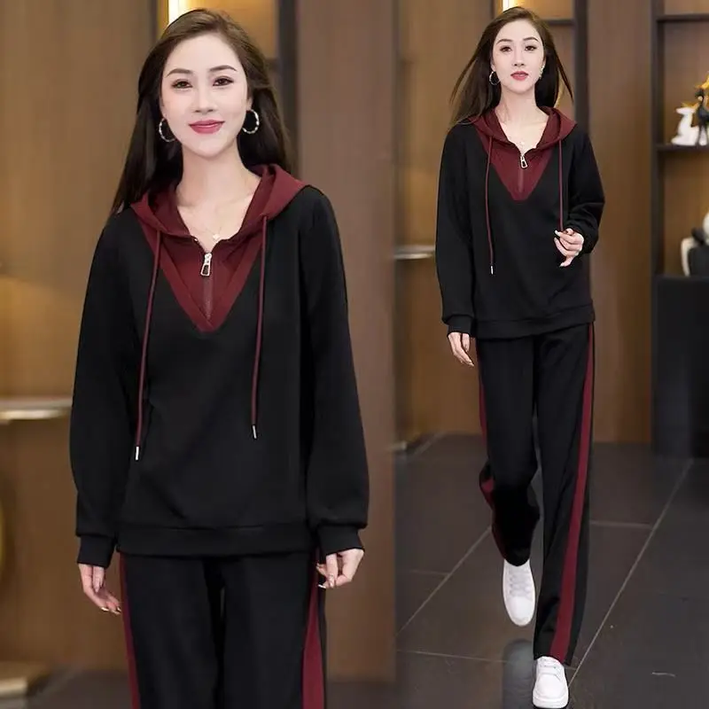 

Loose Casual Sportswear Set Women's Hoodie Jacket Sweatpants Two-Piece Set Trendy Brand Spring Autumn New Style Korean Version
