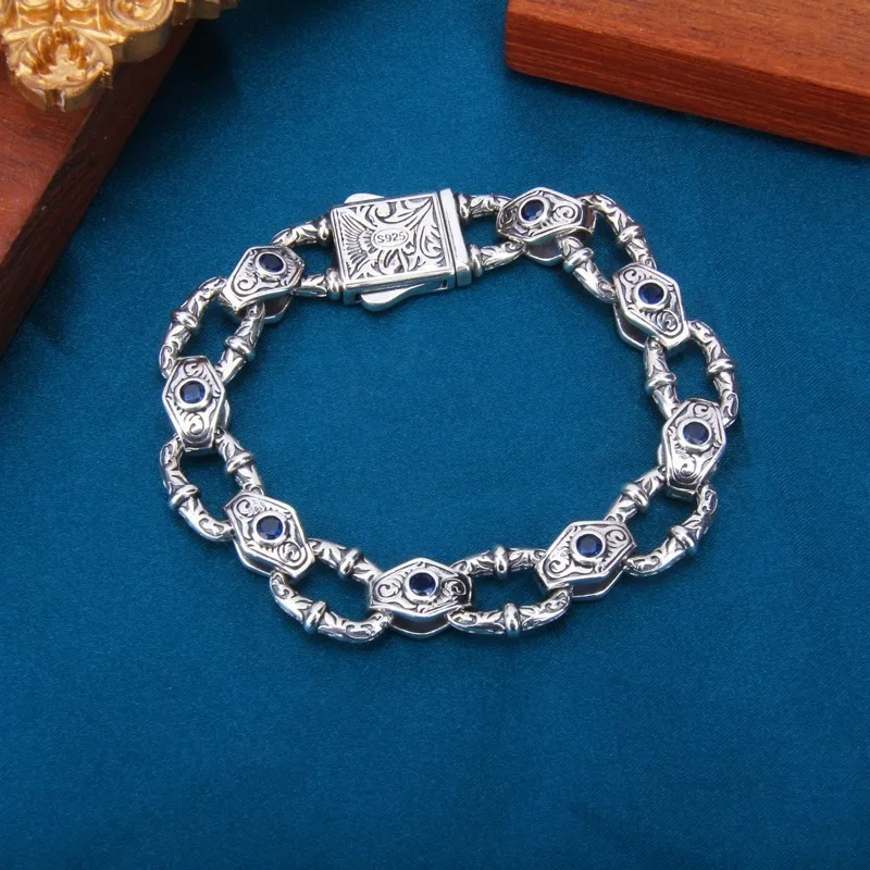 Vintage Engraved Floral Vine Evil Eye Bracelet for Men, Wide Band Unique Trendy Wristband, European American Fashion Jewelry