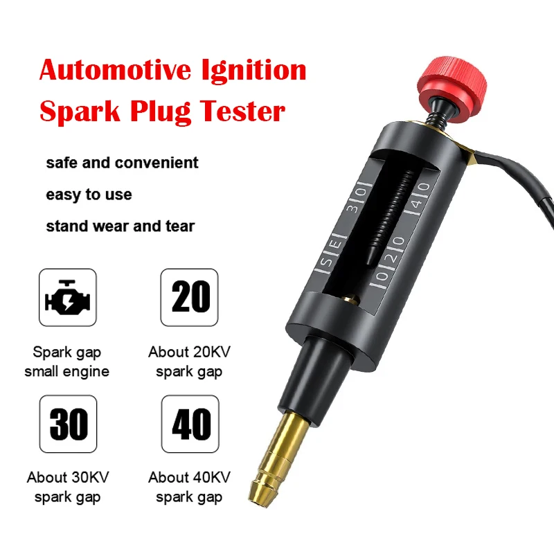 

Automotive Spark Plug Tester Car Ignition System Tester Adjustable High Visibility Engine Car Coil Diagnostic Tool 10-40kv