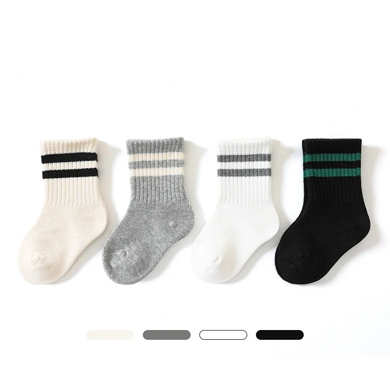Children White Black Sport Ankle Socks Cotton School Tube Socks for Baby Infant Toddler Kids Boys Girls 0-6 Years Old Clothes