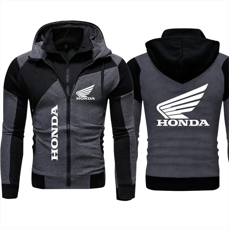 2024 Autumn Honda Hoodie Motorcycle Jacket Honda Red Wing Logo Print Hooded Sweatshirt Biker Racing Jacket Fleece Men\'s Clothing