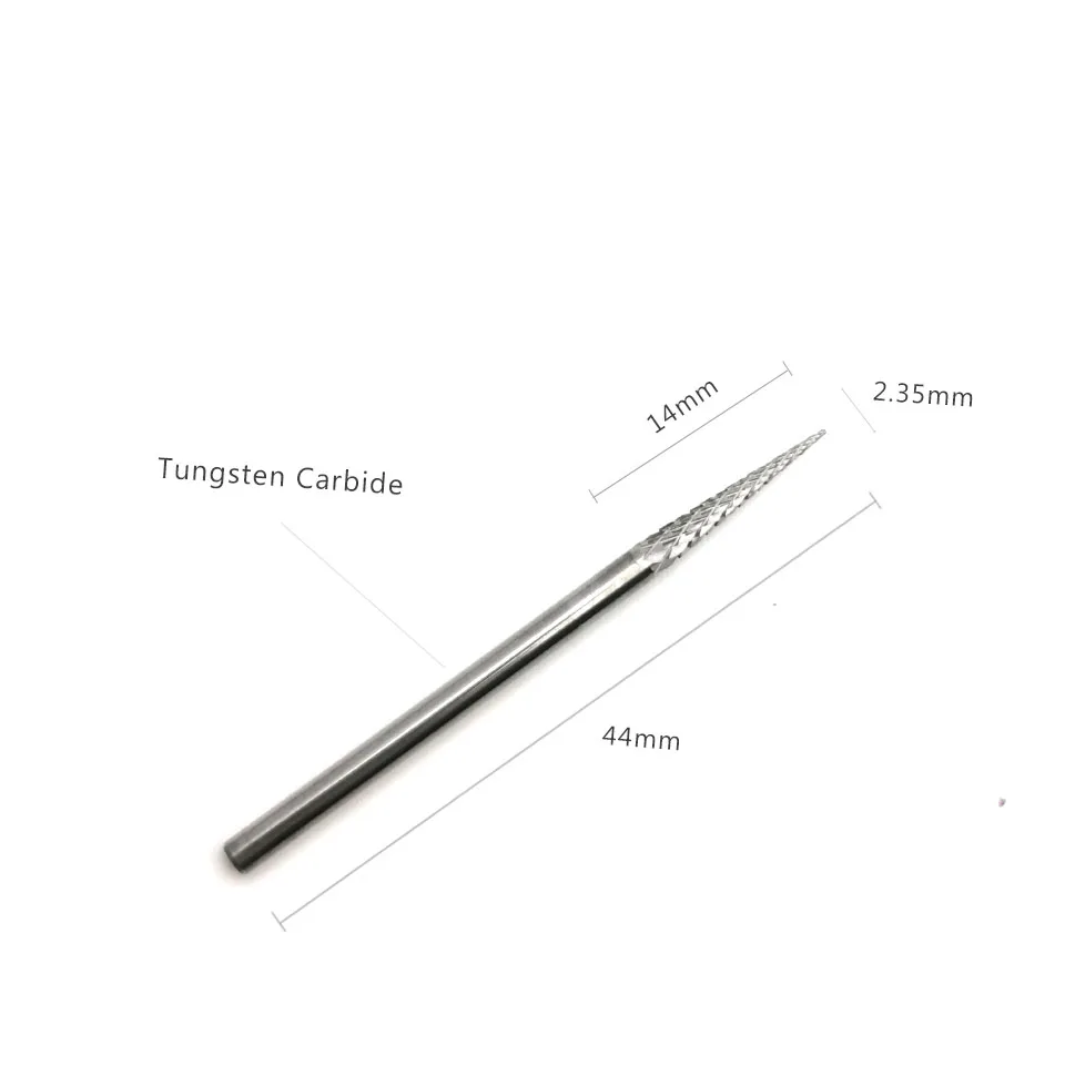 HYTOOS Sharp Conical Bits (Cross Cut) 3/32 Carbide Nail Drill Bit Manicure Burrs for Pierce Hole Nail Art Equipment Accessories