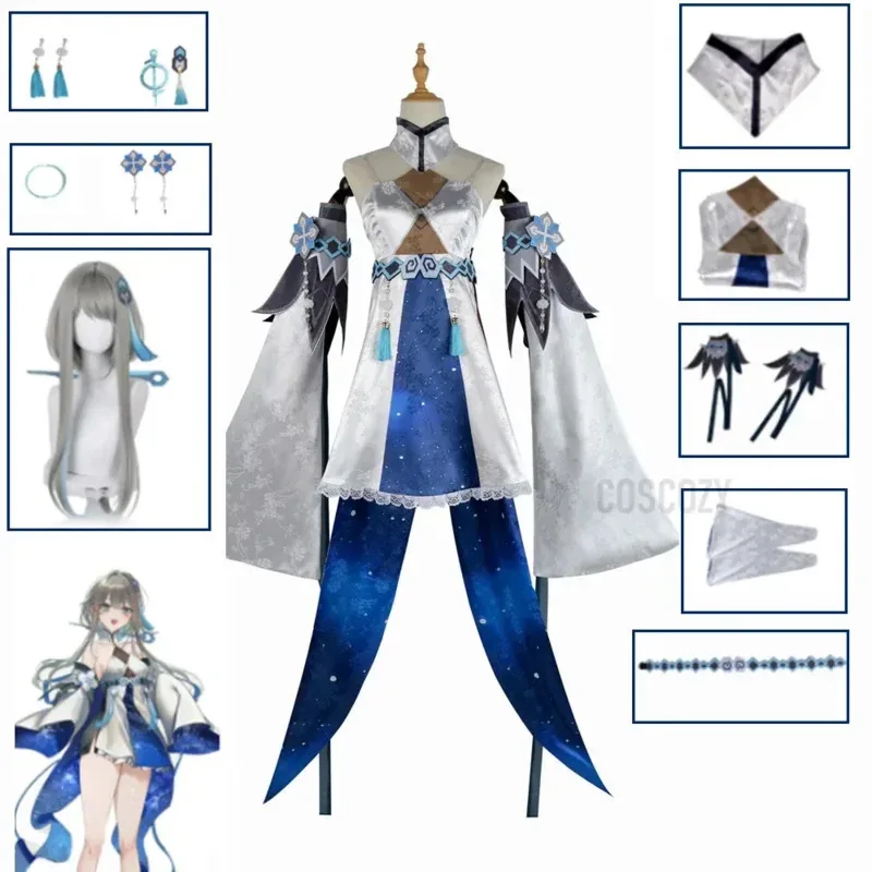 

Game Genshin Impact Guizhong Cosplay Costume Wig Haagetus Uniform Headwear Anklet Lord of Dust Guili Assembly Guizhong Costume