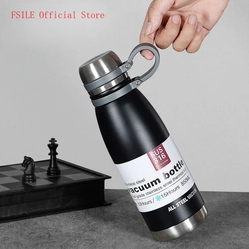 FSILE 1100ml All-steel Large-capacity Thermos Bottle 316 Stainless Steel Cola Bottle Portable Outdoor Sports Water Bottle