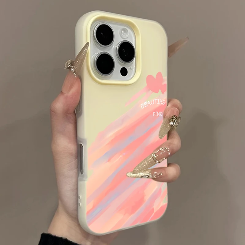 Phone Case For Xiaomi Redmi Note 15 14 13 12 11 10 Pro Plus 4G 5G Redmi 14C 13C Pink Graffiti Heart Pattern Colorful Back Cover