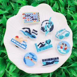 1-9Pcs PVC Water Ballet Free Style Swimming Shoe Charms Buckle Clog Sports Designer Shoe Decoration Fit DIY Backpack