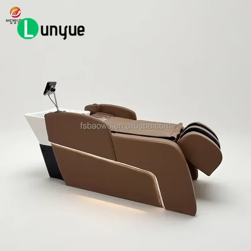 Modern Wooden Shampoo Bed Furniture Thai Style Hair Washing Station for Beauty Spa Center Comfortable Durable Design
