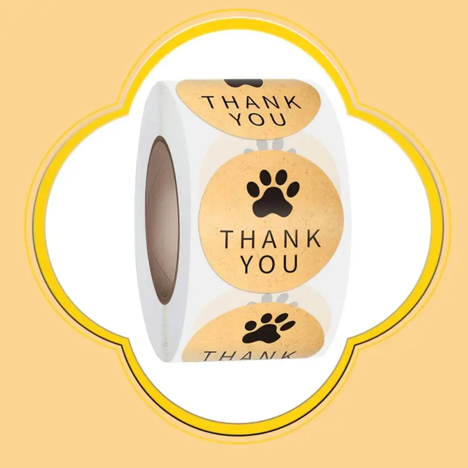 500pcs Lovely Thank You Sticker Featuring Cute Dog Paw Footprint Design for Added Charm and Appreciation