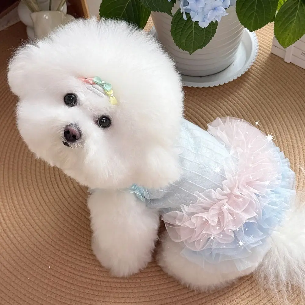 

Pet Costumes Cute Pet Mesh Dress Comfortable Lace Bow Dog Princess Skirt Soft Breathable Pet Clothes Pet Supplies