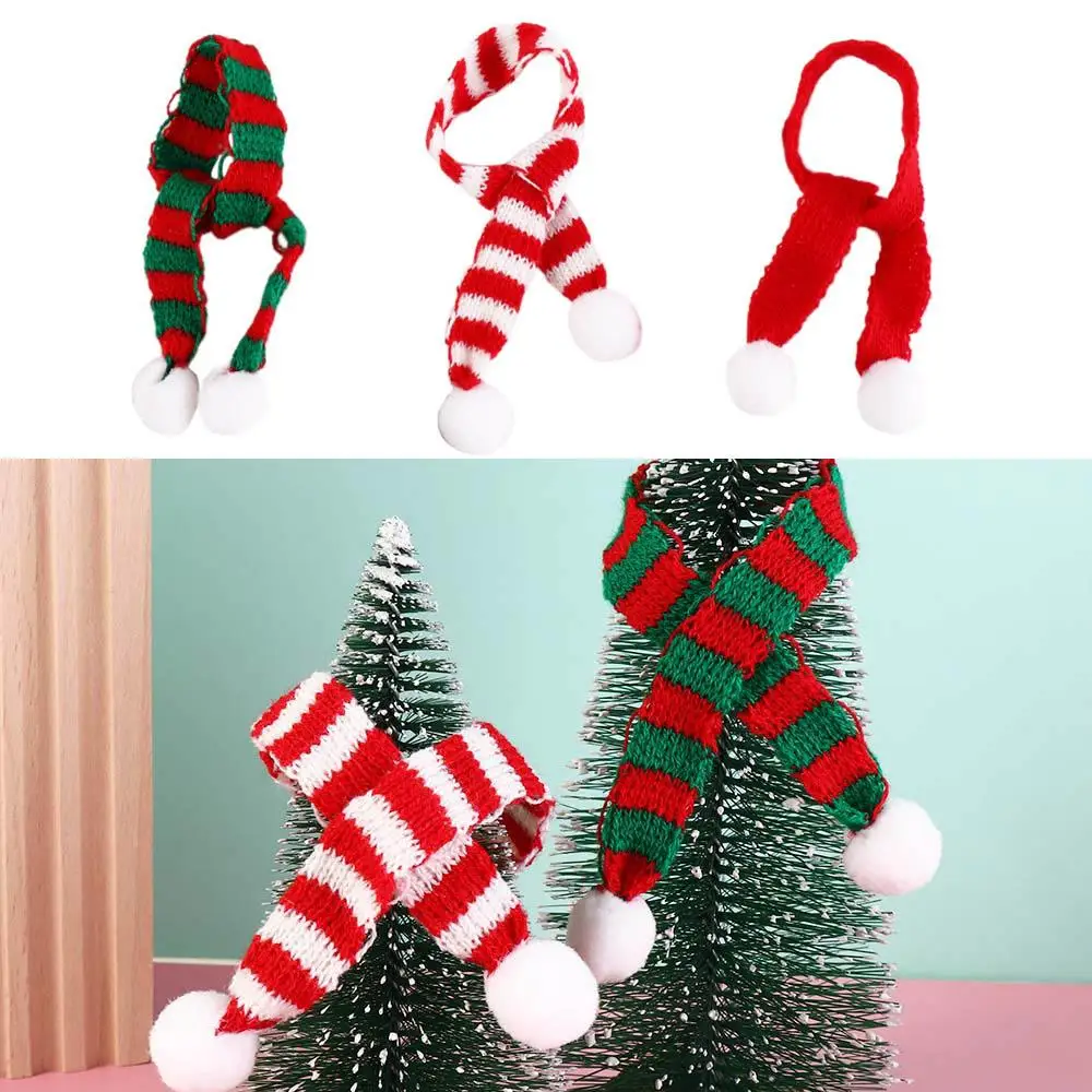 

Мини-шарф из акриловых волокон, красно-белый, для рукоделия, вязаный, с полосками, декоративный, для самостоятельного изготовления