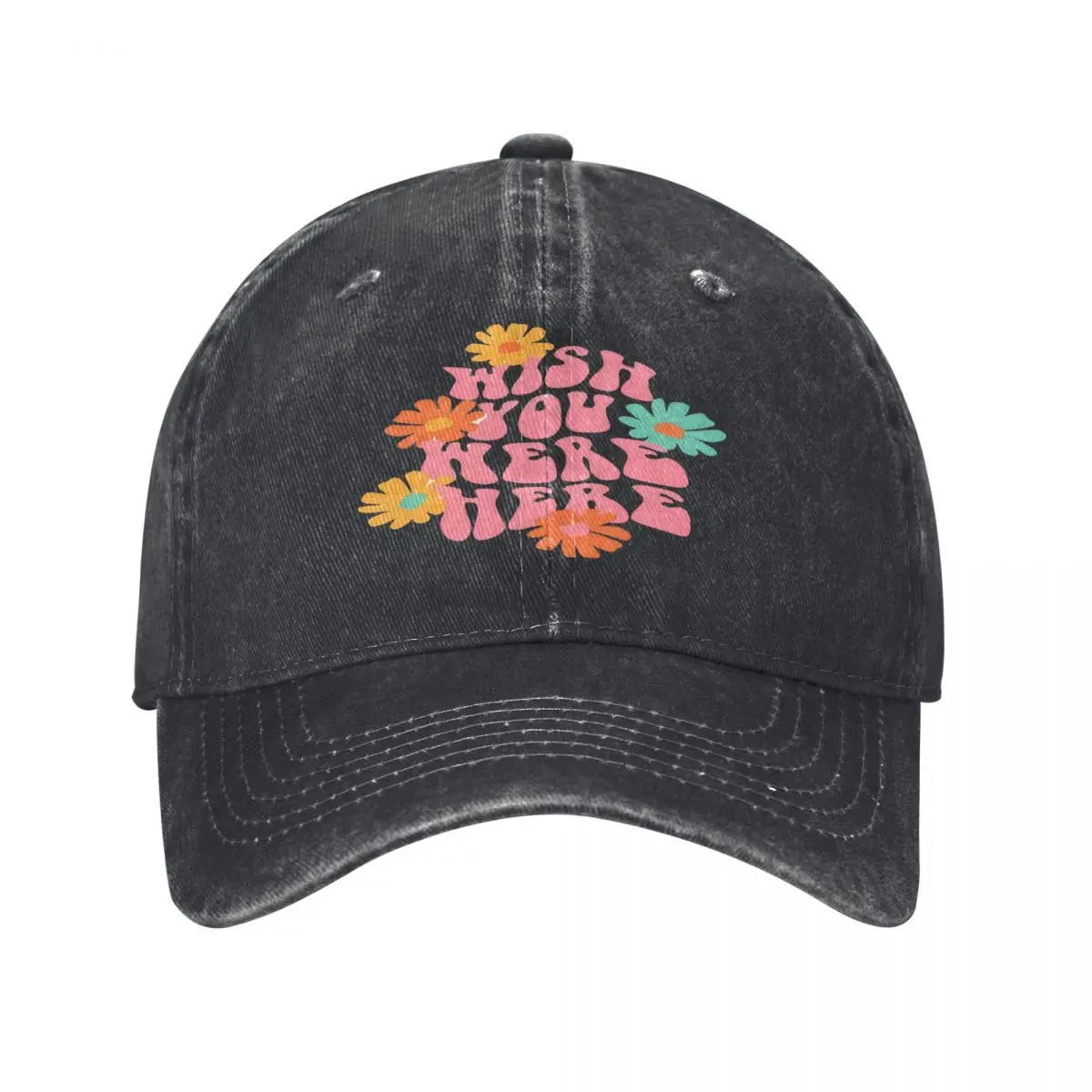 Wish You Were Here Daisy Flowers Baseball Hats Trucker Hat Dad Hats Adjustable Outdoor Baseball Cap for Men Women Cowboy Hat