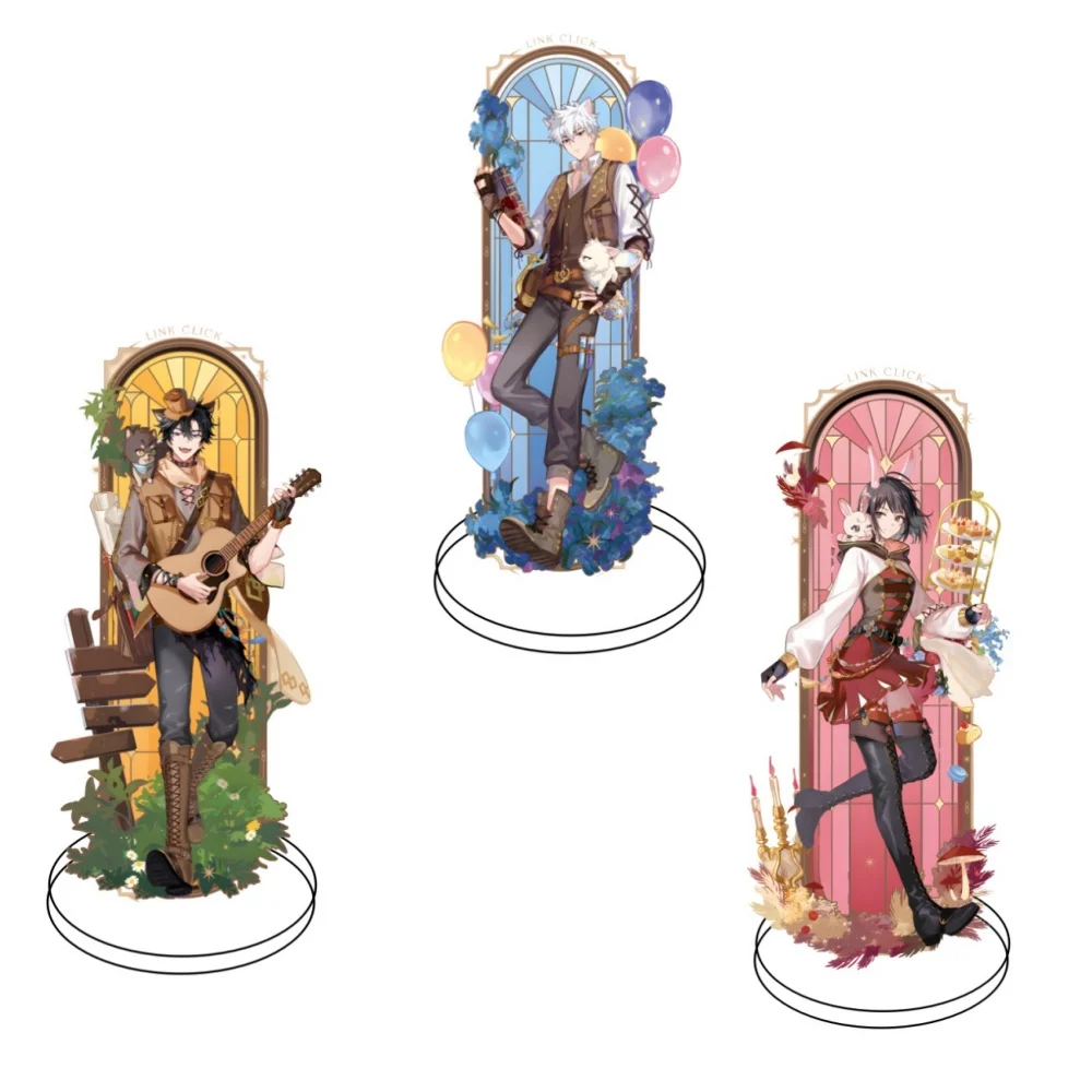 

Link Click Anime Keychain Creative Keychain Men Stand Model Plate Collection Ornament Fashion Acrylic Toy Party Cake Topper