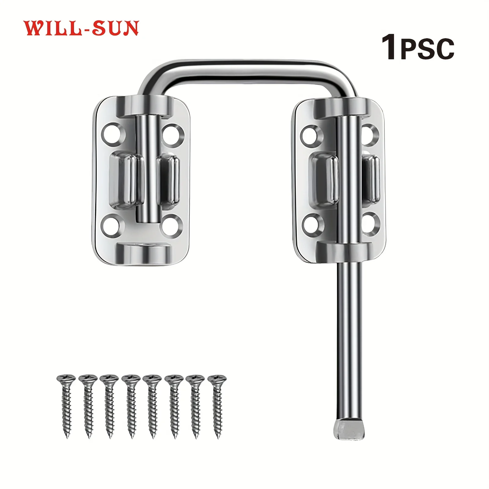 

Patio Sliding Door Loop Lock 90/180 Degree Door Latch Locks Zinc Alloy Door Bolt Hasp Anti-Theft U Shape Bolts Hasp Hardware