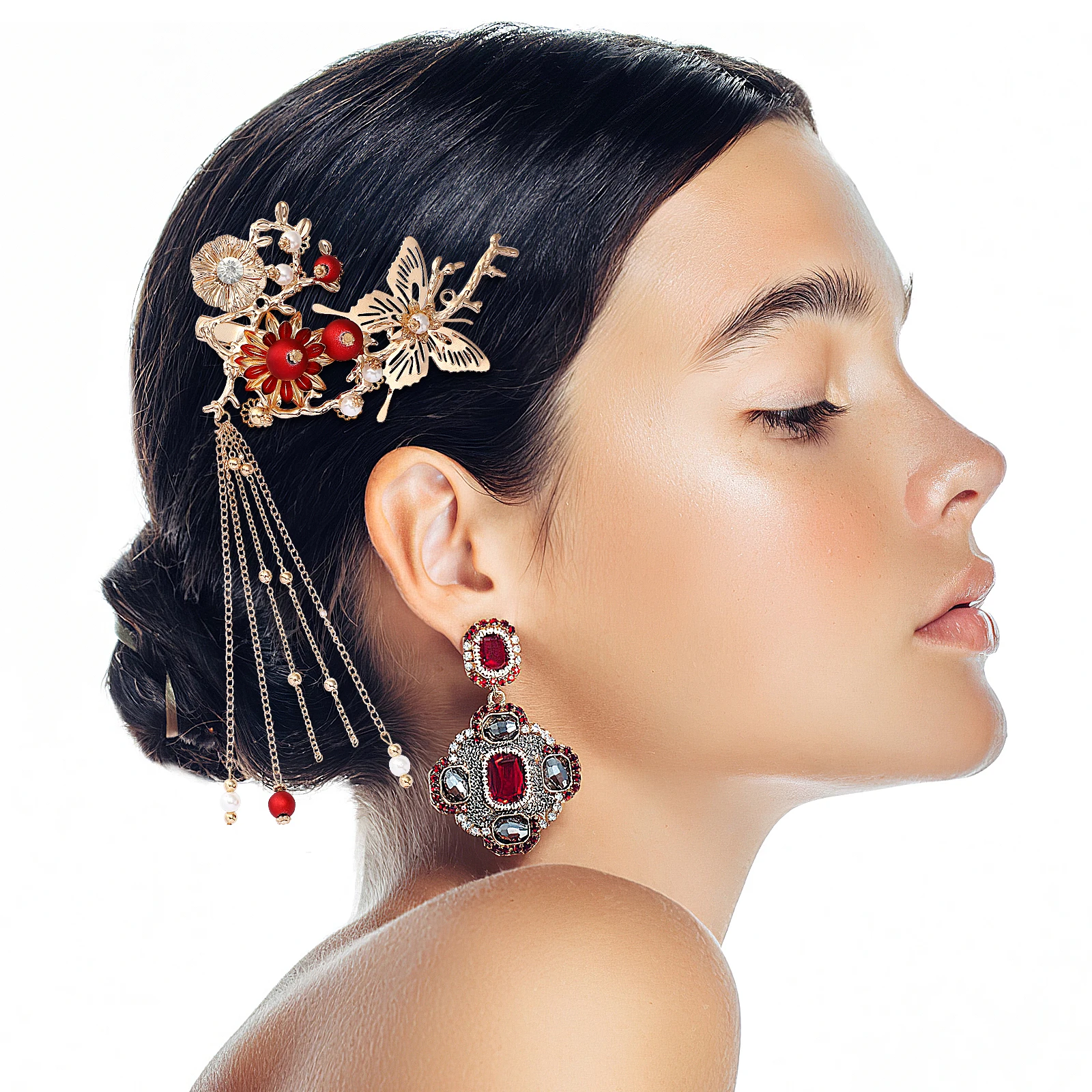

Vintage Metal Hair Accessories Durable Shining Spiral Hairpin Girls Floral Pins Barrette Bride Wedding Elegant Charming Purity