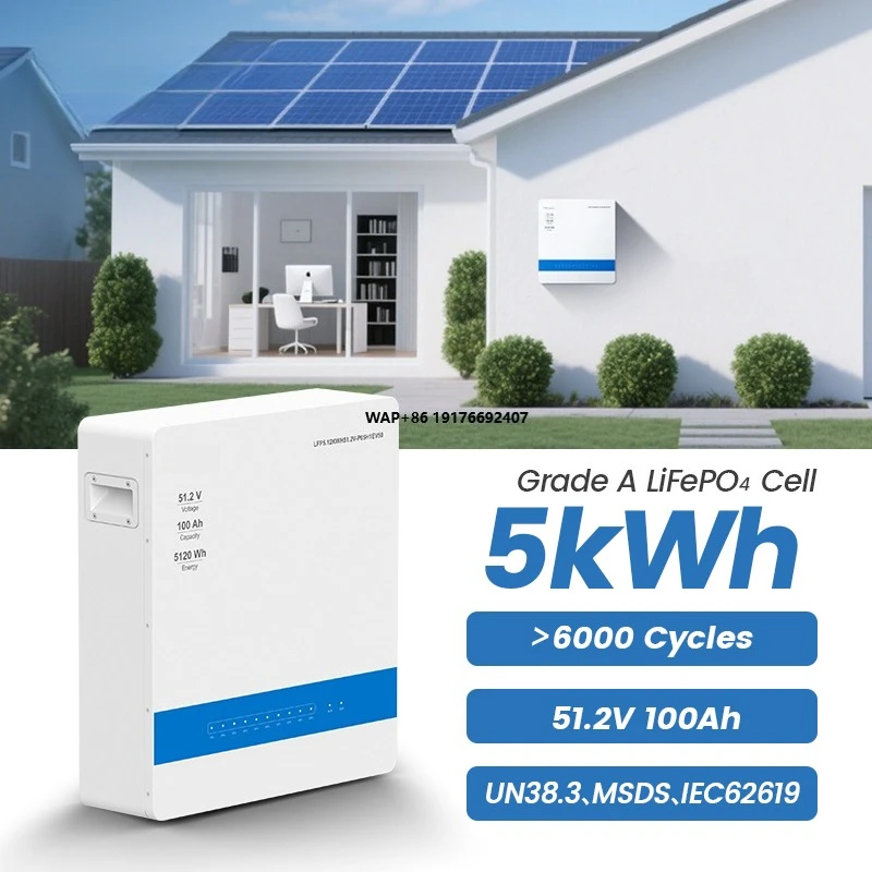 

Фотоэлектрическая солнечная батарея 5 кВтч 51,2 В 100 Ач Lifepo4 Литий-ионная батарея Цена