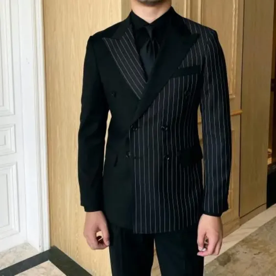 

Мужской осенний блейзер в полоску, 2 шт.