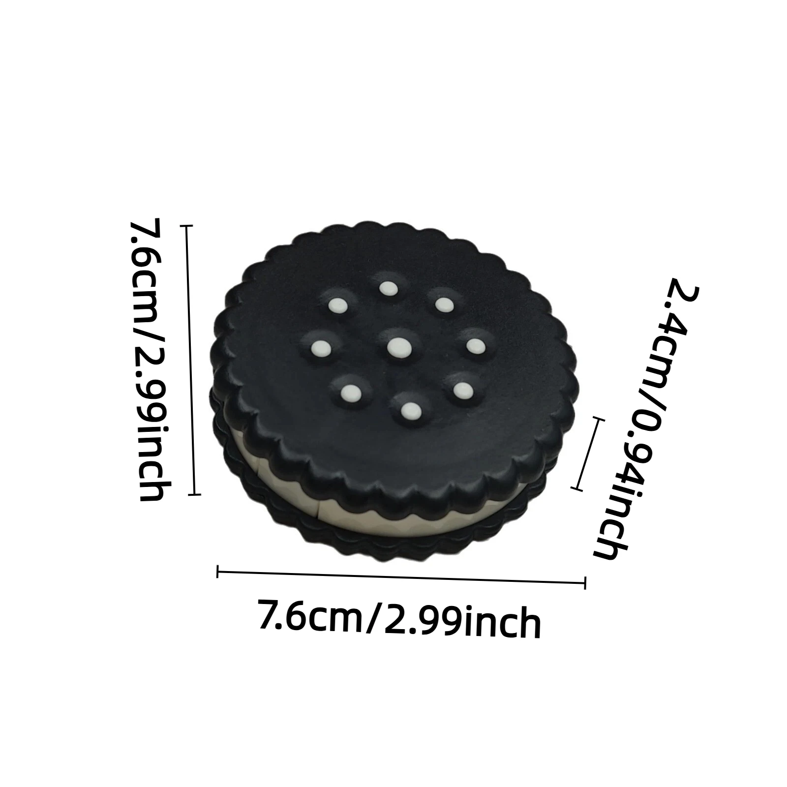 Compact and Adorable Contact Lens Case Minimalist Cartoon-Style Round Sesame Biscuit Portable Coloured Lens Case