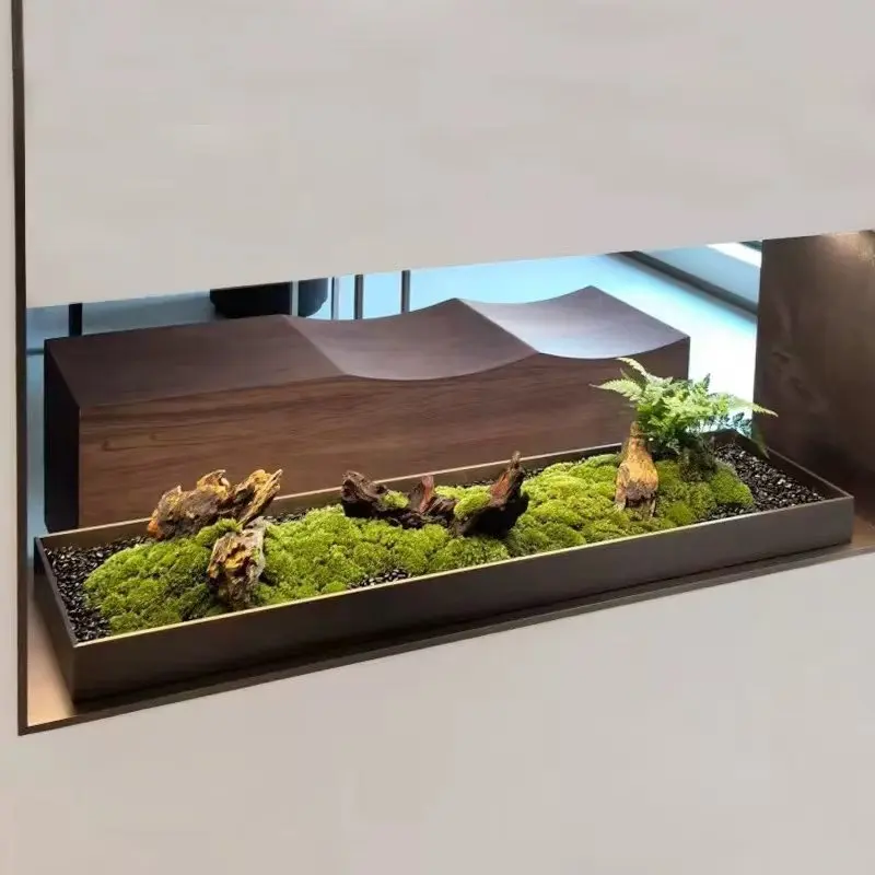 Rectangular Succulent Planter Tray Stainless Steel Iron Base Stable Desktop Landscape Water Collection Mini Garden DrainagePlate