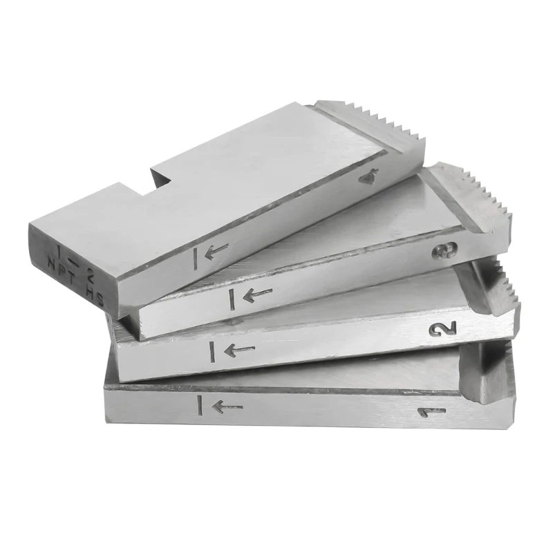 

652F Pack of 4 Pipe Threading Set High Speed Dies Sturdy Pipe Threader Dies For 1 2 Inch Pipe Suitable for Die Heads