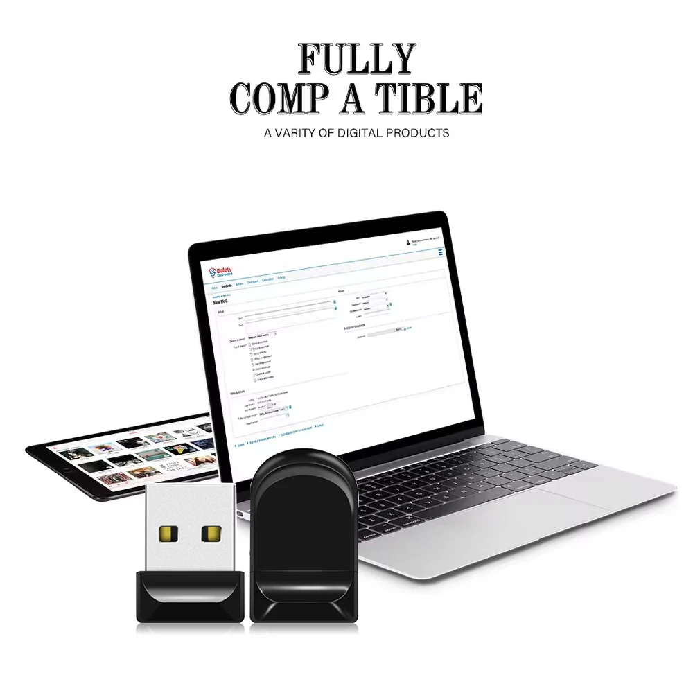 50/100 Buah USB Flash Drive 32GB Pen Drive 64GB Logam Mini USB 2.0 Flash Disk 16GB 128GB Memori Flashdisk Stik Penyimpanan Eksternal