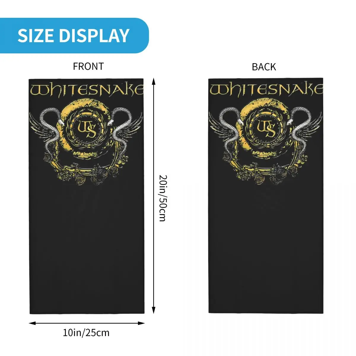 Whitesnake For Fans Motocross Bandana Neck Cover Printed Whitesnake Face Scarf Running Unisex Adult Windproof