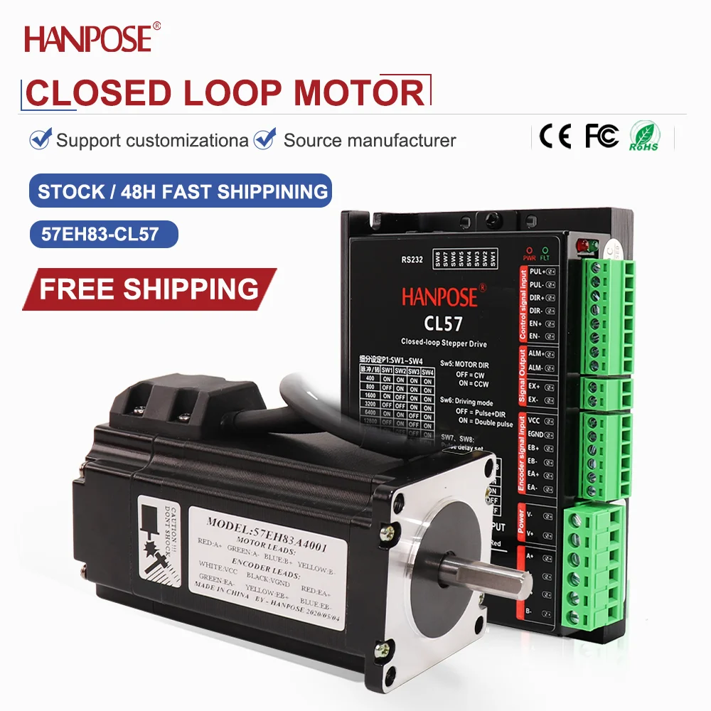 

NEMA23 closed-loop stepper motor 57EH83+CL57 drive real-time coordinate reading, no step loss, stable operation
