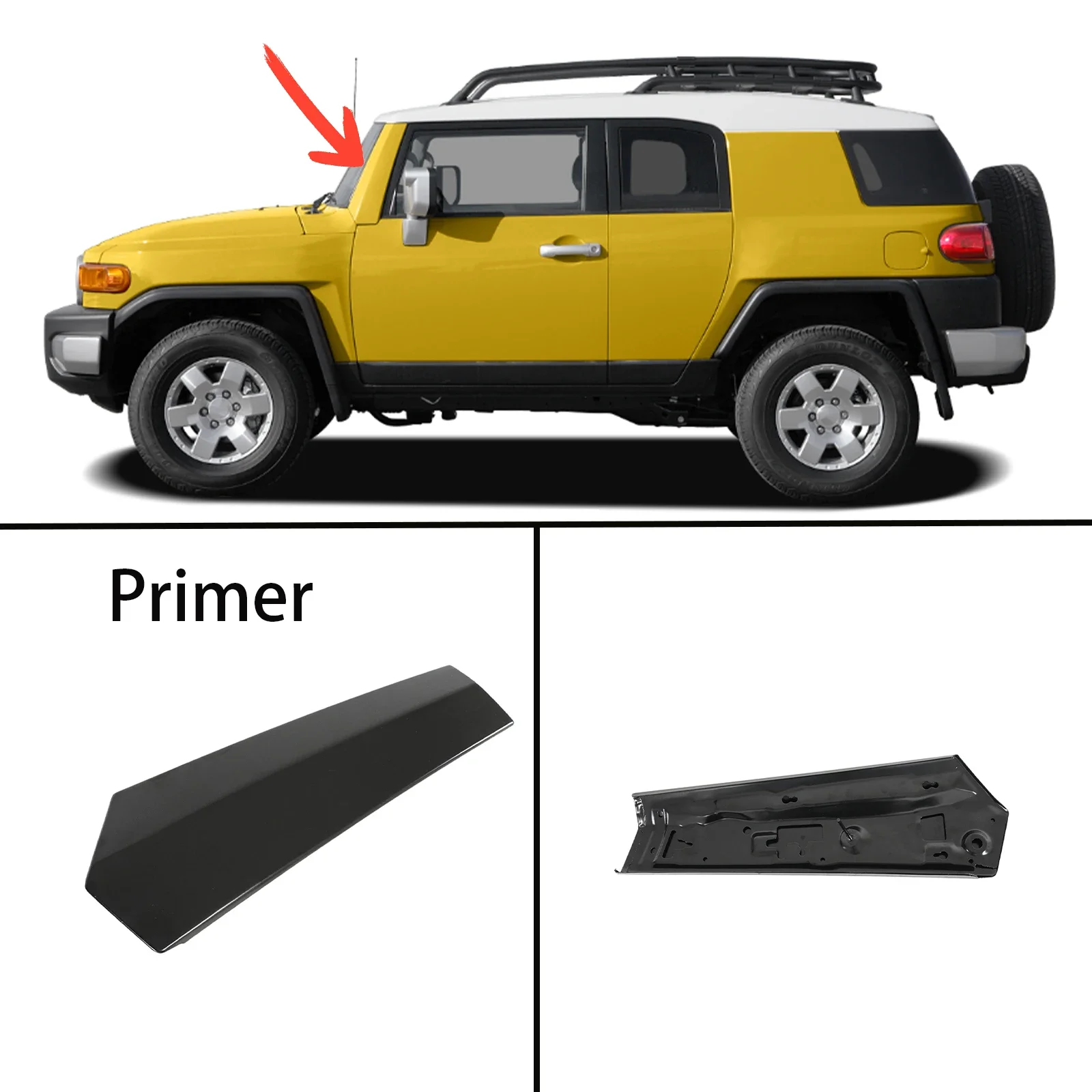 For Toyota FJ Cruiser 2007-2014 Car Window A-Pillar Trim Cover Replacement OEM 61120-35010 / 61110-35010 Body Kits Accessories