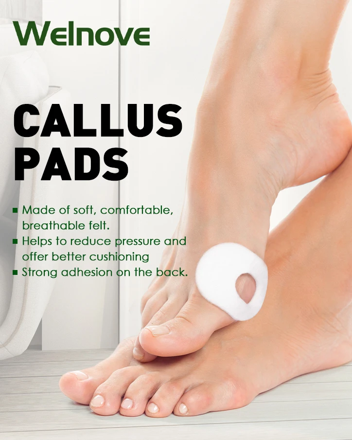 

10/15/20Pcs Sumifun White Oval Felt Corns Pads Callus Tissue Waterproof Self-Adhesive Insoles Foot Heel Anti-Wear Relieve Stress