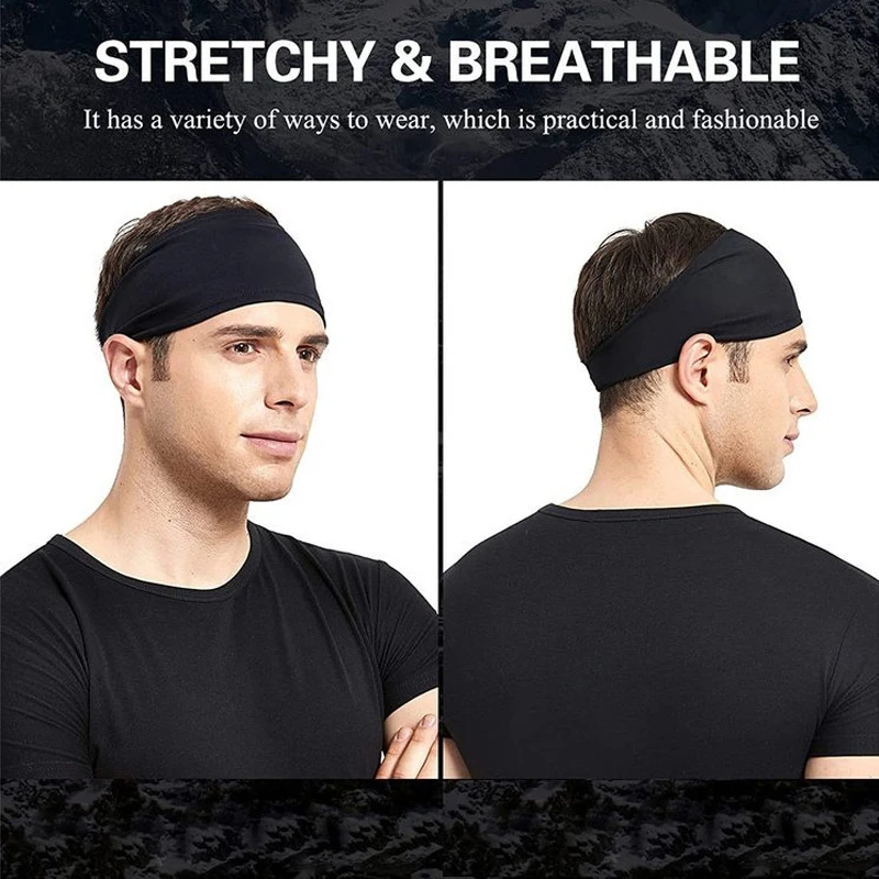 Sports Headbands Solid Color Elastic Non Slip Quick Dry Workout Fitness Yoga Unisex Hairband Sweatband Bandana Hair Accessories