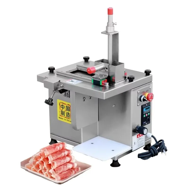 

Fresh Pork Beef Meat Slicer Machine 0.1-10mm Adjustable Thickness Beef Mutton Slicer Professional Cooked Meat Slicing Machine