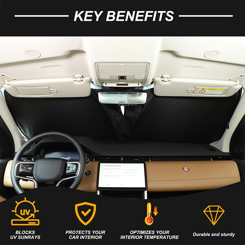 

Car accessories For Land Rover Discovery Sport L550 2015-2025 Silver Tape Car Front Windshield Thermal Curtain Shading Sunscreen