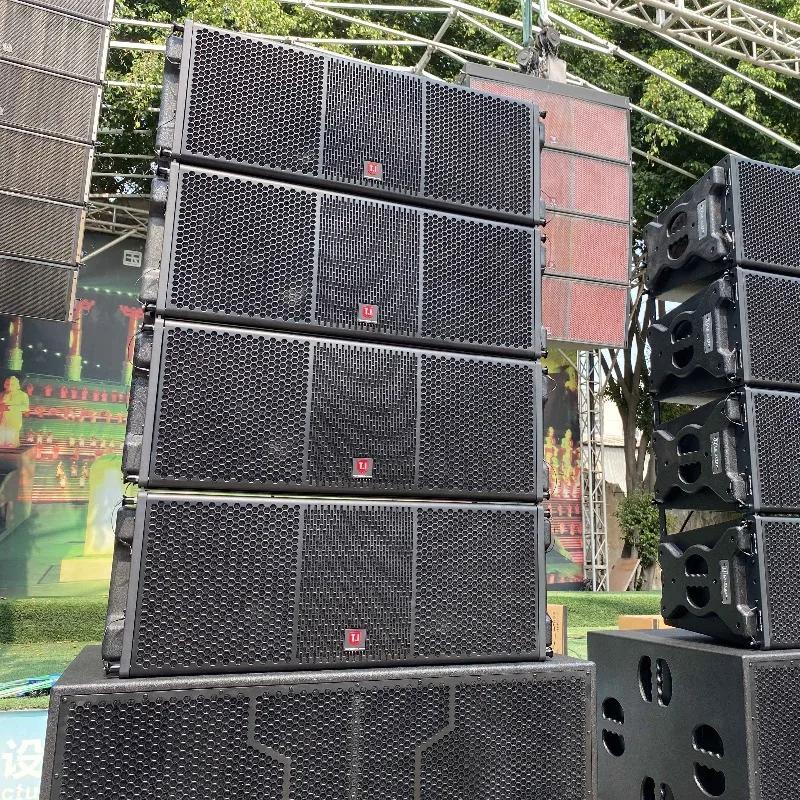 Single 12-inch Three-Way Waterproof Line Array Speaker, Premium Wooden Audio System for Church and Outdoor Concert Stages - view 3